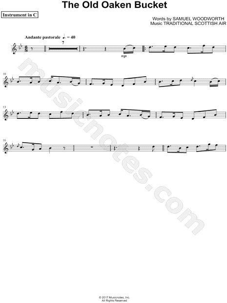 The Old Oaken Bucket - C Instrument